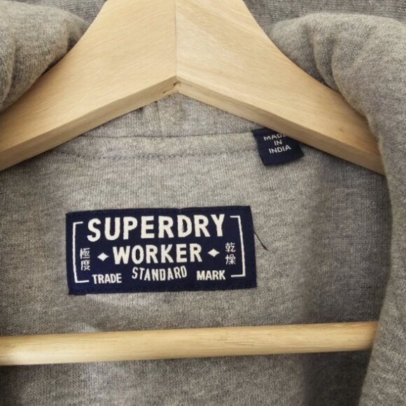 SuperDry Worker-Denim Jacket- Hoodie-Button Up Sz M - Picture 3 of 7